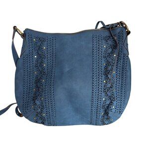 Elle Jae Gypset Palomina Crossbody Hobo Shoulder Bag Blue Gypsy Hippie Braided